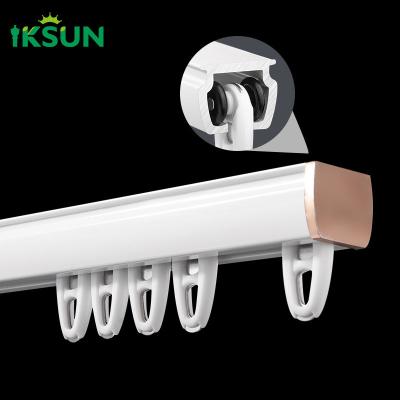 China Aluminum Alloy Sliding Flexible Curtain Tracks Single Double Curtain Rails For Windows Curtain Drapes for sale