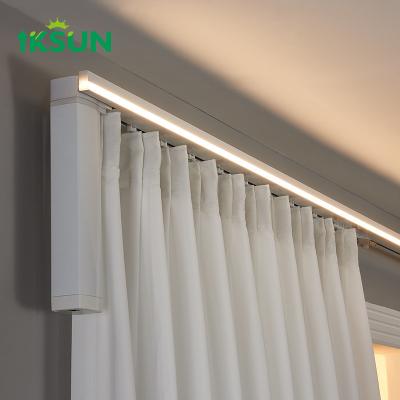 China Easy Assembled  Electric Curtain Led Strip Light Track Sliding Aluminum  Curtain Rail   For Restaurant for sale