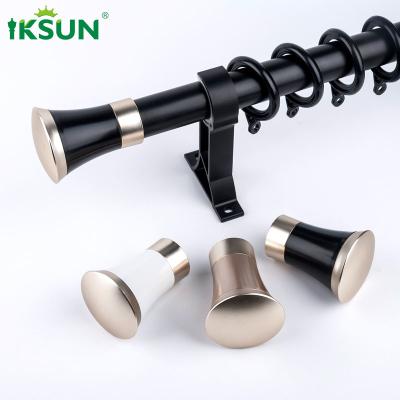 China No Drilling Roman Rod  Aluminum Curtain Rod Set With Brackets And Decorative Blackout Metal Rods for sale