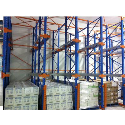 China Corrosion Protection 4 Tiers Drive-In Storage Pallet Racking System For Junk Food for sale