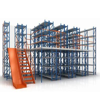 China Medium Duty Corrosion Protection Plywood Decking Mezzanine Floor System With Shelving Above for sale