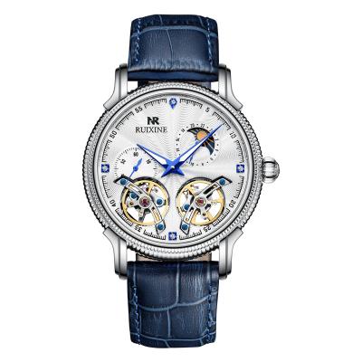 China Skeleton Moon Phase Mens Brand Wrist Watch Top Man Automatic Mechanical Luxury Watches for sale