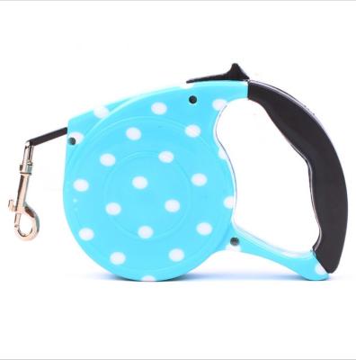 China Quick Release Blue Plastic Body 4.5 Meters Colored PP Handles Nylon One Click Button Easy Release Rope Retractable Dog Leash for sale