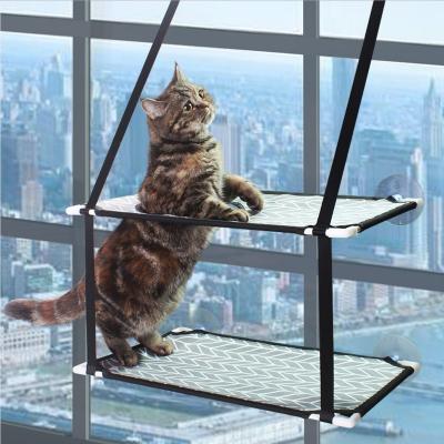 China Durable Cat Window Perch Cat Window Hammock Bed Set Fiberglass Tubes Double Layers Breathable Anti Scratch for sale