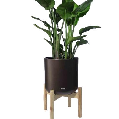 China Modern Nordic white plastic decorative self flower pot flower watering garden stand morden planter pots for hotel office floor plant for sale