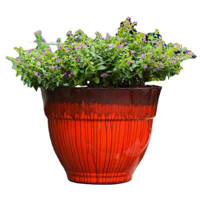 China Modern Colorful Paint Round Garden Ceramic Pot Glazed Plant Flower Pots For Office Indoor Outdoor for sale