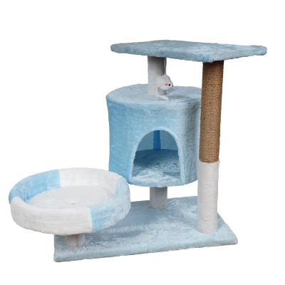 China Sustainable Pet Items OEM Hoopet Pink Cat Tree Cardboard Tower Condo Furniture Liner Post for sale