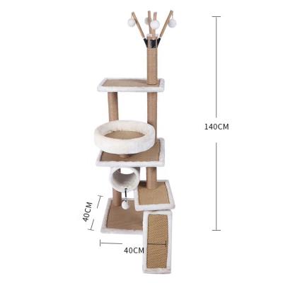 China Sustainable High Quality Kitten Activity Pet House Cat Tree Tower Housing for sale