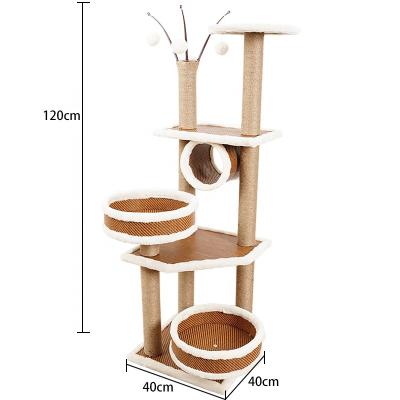 China Rattan Summer Mat Pet Tower Furniture Sustainable Housing Lining Post Cat Tree House for sale