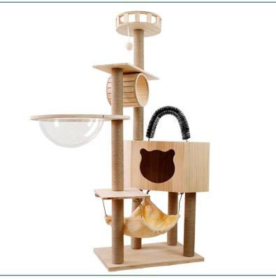 China Viable Hot Sale New Design Wooden Scratching Cat Tree Furniture for sale