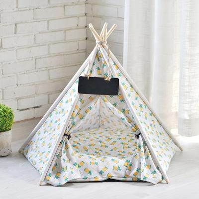 China Four Season Breathable White Dot Tent Pet House Folding Washable Pet Tent for sale