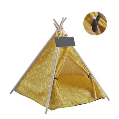 China New Cotton Pet Tent Breathable Pop Bed Tent Comfortable Foldable Pet House Tent for sale