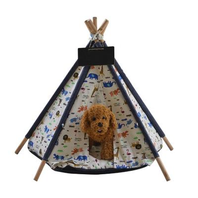 China Large Breathable Wholesale Foldable Pet Tent Lovely Ten Tent Pet Bed Tent Or Canvas Dog Pet Tent for sale