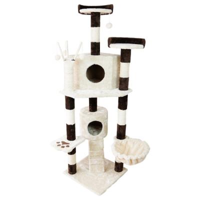 China Sustainable Luxury Cat Scratching Tree Furniture Cat Tower Cat Tree House for sale