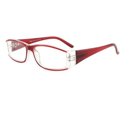 China Wholesale Fashionable Unisex Red Eyeglasses Compact Reading Glass Square Plastic Frames for sale