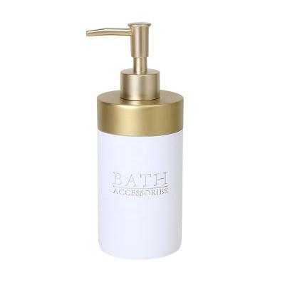 China Foam Soap Dispenser Bathroom Accessory Set Hands Clean Dispenser Pump Liquid Lotion White Polyresin Soap Dispenser for sale