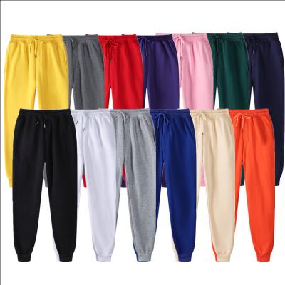 China Breathable Mens Fitness White Sports Pants Brushed Solid Color Mens Sports Pants Casual Pants for sale