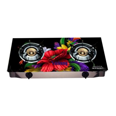 China Household OEM High Quality Tempered Stained Glass Table Top Gas Stove for sale