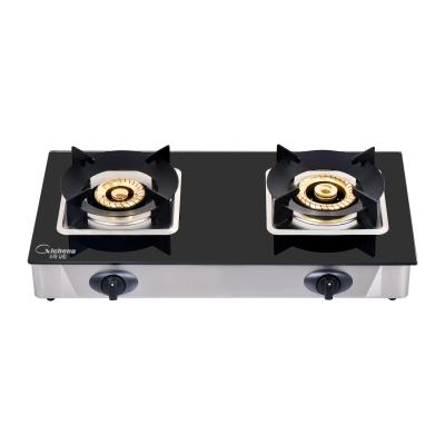 China LNG glass cooktop hotel 2burners environmental cheap price panel gas stove for sale