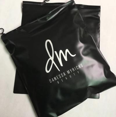 China Recyclable Black PVC Packaging Bags For Swimwear Custom Zip Lock Bag For Jeans Hoodies Plastic Clothing Bags With Logos for sale