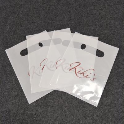 China 2021new style handled carry bag customized small plastic shopping bags with custom plastic die cut bag for sale