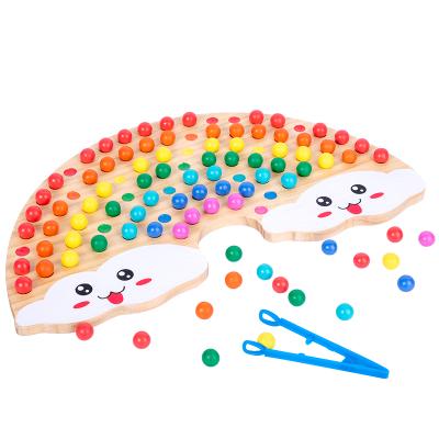 China Toy Amazon Rainbow Bead Wooden Funny Educational Children's Brain Game DIY Toys for sale