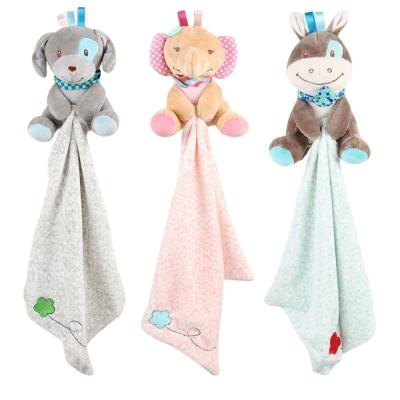 China stuffed & Hot Selling Plush Toy Animal Rabbit Soothe Towel Rabbit Covering Baby Toys Short Plush Baby Saliva Towel Baby Soothe Toys for sale