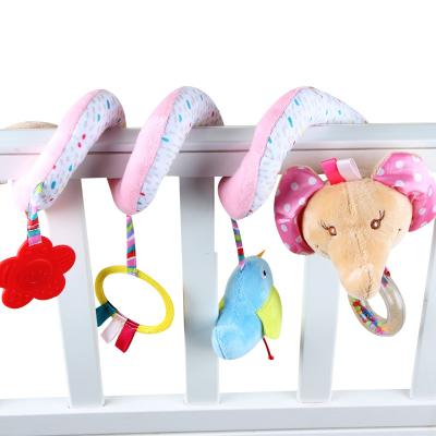 China Baby Toy Hand Made Custom Plush Inflatable Elephant Plush Rattle Carriage Soft Bed Around Pendant for sale