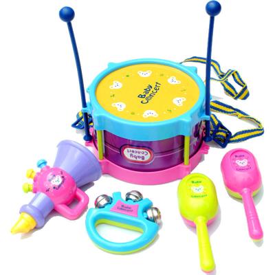 China Toy Wholesale Musical Instruments Inflatable Toy Set Hand Bells Drum Baby Rattle for sale