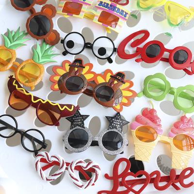 China Birthday Party Prom Kids Selfie Glass Plastic Props Toughen Christmas Decoration Sun Glasses Kids Props for sale