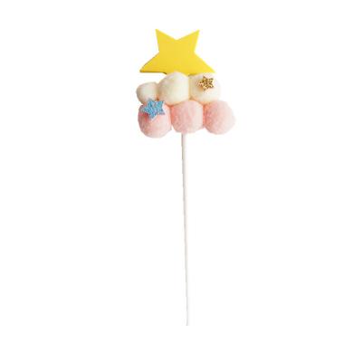 China Party Decoration Cake Topper Birthday Props Moon Stars Clouds Kids Baking Party Supplies Cake Toppers for sale