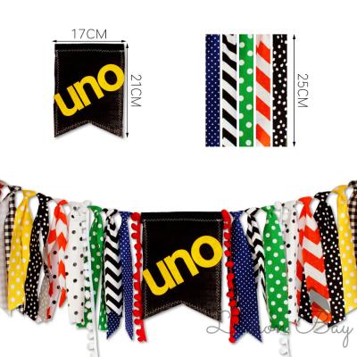 China Eco-Friendly Mexican Carnival Baby Birthday Party Decoration Dining Flag Bunting Fabric Banner For Baby Shower for sale