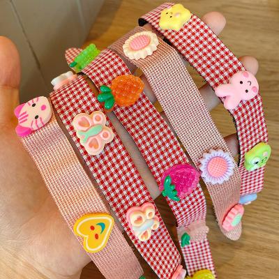 China Sweet Strawberry Flower Head Band Cuts Circle Broken Hair Bangs Designer Baby Kids Girl Floral Hair Bands for sale