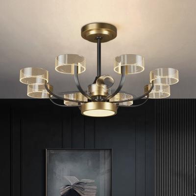 China Modern Designer Ceiling Light With Fan Modern Luxury Decorate Room Or Hotel Ceiling Fan Light Led Lamp With Outdoor for sale