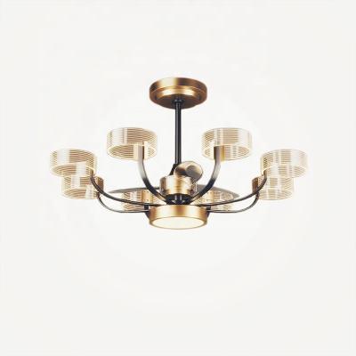 China Modern Nordic Modern Ceiling Chandelier Fan Led Lights Indoor Bedroom Living Room Lighting Dining Room Fan Lights for sale