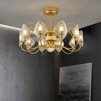 China 2021 Creative New Home Modern Decorative Lighting Contemporary Chandelier Lights With Invisible Ceiling Fan for sale