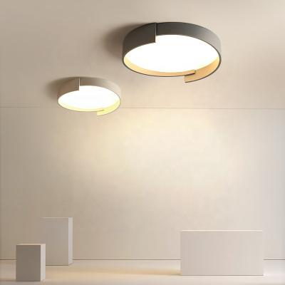 China Outdoor Mounted Round Wooden LED Ceiling Light Square For Living Room Bedroom Indoor Outdoor Mounted Lamp Remote Control Dimming for sale