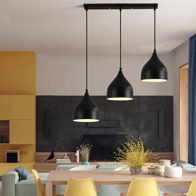 China Modern Simple Rustic American Style Restaurant Three Lamp Holder Chandelier Kitchen Led Decorative White Pendant Light For Dining Room for sale