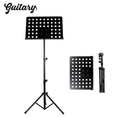 China Durable Professional Portable Metal Black Instruments Music Book Sheet Note Stand For Guitar Ukulele Violin Players for sale