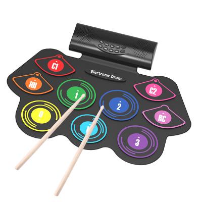 China With 7 different drum Built-in Speakers Roll Up Beginner Practice Pad Jazz Electronic Drum Set For Kids Gift for sale