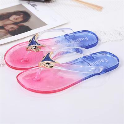 China Flat Slippers Jelly Shoes Designer Outdoor Women Jelly Shoes Summer Anti-odor 2021 Wholesale Fashion Beach Candy Color for sale