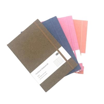 China Custom Size Logo Fashion Fabric Journal Hardcover Book Notebook with Paper Strip for sale