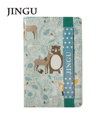 China Wide Vertical Hardcover Elastic Band Notebook With CMYK Printing Blank PU Notebook for sale