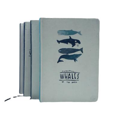 China Matte Laminated Hardcover Notebook with Whale on Cover for sale