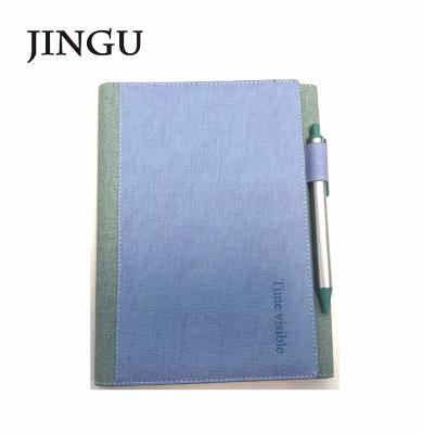 China 2021 Updated Custom Thermo Hardcover Book PU Folder Organizer Planner Book with Pen for sale