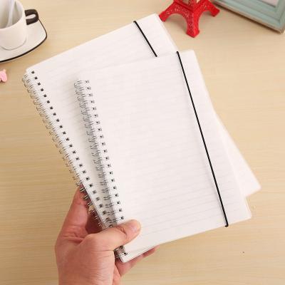 China Wholesale A5 transparent hardcover double spiral notebook spiral notebook with ribbon mark for students or promotion for sale