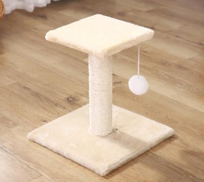 China Wooden Toys Stocked Cat Scratcher Tree House Tower Furniture Plush Pet Supplier for sale