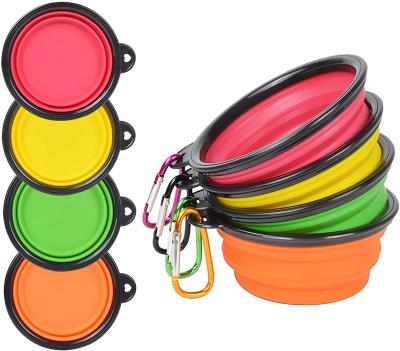 China Factory Sustainable Supply New Portable Collapsible Multi Color Silicone Pet Food Water Bowls For Cat And Dog for sale