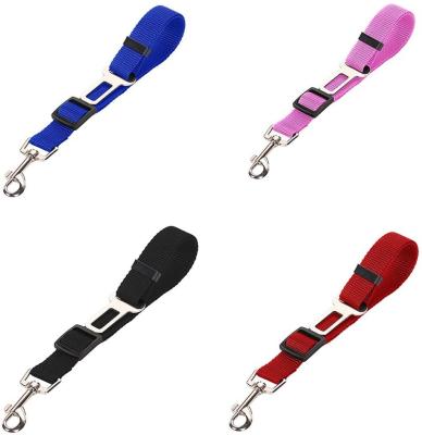 China Pre-Adjustable Leash Travel Pet Safety Seat Belt Pet Pad Dog Seat Stocked Nylon Leash for sale