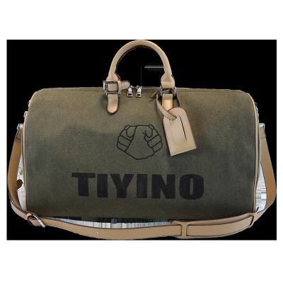 China Retro graffiti fashion travel bag pure handmade outdoor military green canvas luggage logoNew fashion handheld cross - body bag for sale